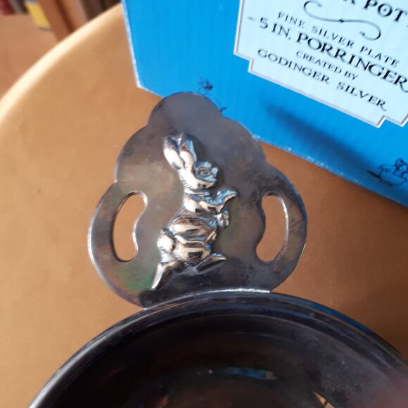 Royal Doulton 5 in Porringer & Jemima Puddle Duck Spoon - Godinger Silver Plate - Picture 3 of 10